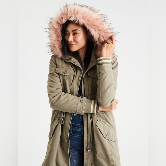 American Eagle 2 in 1 Classic Parka - Small - Removable Lining and Faux Fur Trim - Picture 2 of 11